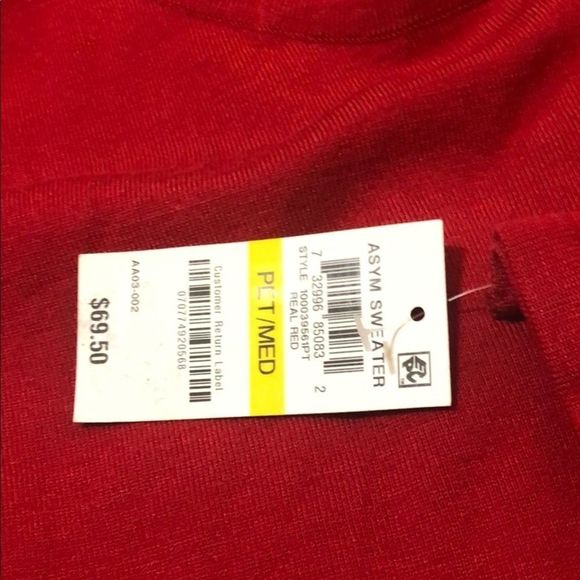 Alfani Red/Black Striped Asymmetrical Tunic - Picture 5 of 5